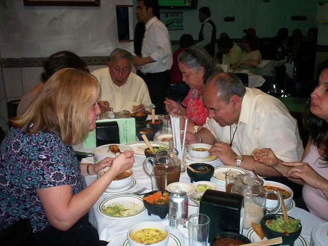 picture of us having dinner at Los Panchos